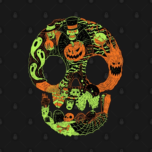 Extra Spooky Skull by chrisraimoart