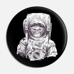 Chimp Wearing An Astronaut Suit Pin