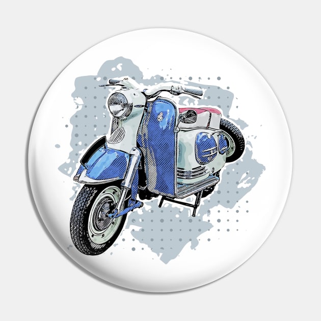 Vintage Motor Scooter Pin by Cre8tiveSpirit