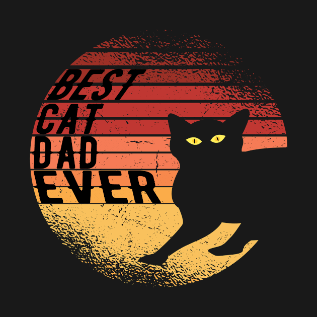 Cats Dad Best Cat Dad Ever Retro Sunset by RRDESIGN