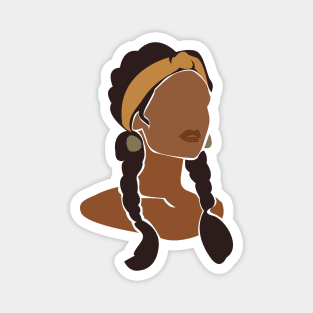 Black Woman With Braids Magnet