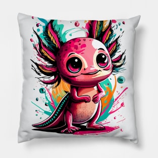 Axolotl Colourful - Cute Axolotl Pillow