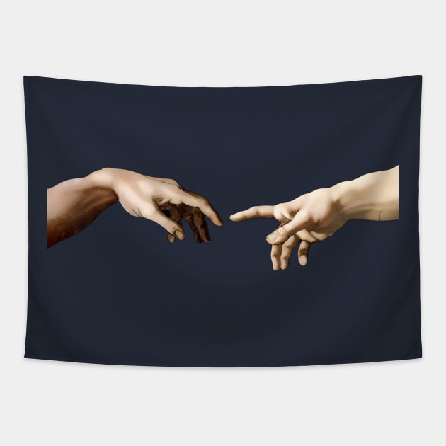 The Hands of God and Adam Tapestry by tonyleone