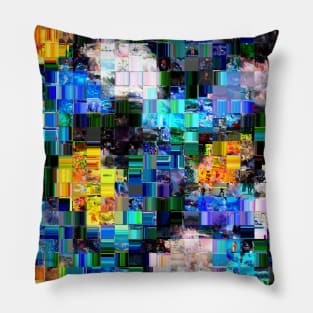 Autumn Style Glitch Mosaic Quilt Pillow