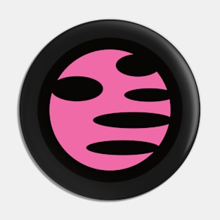 Hot Pink Abstract Fiery War Dragon Emblem Logo Design Pin