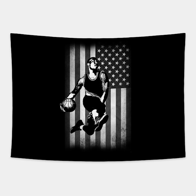 USA BasketBall Player Slam Dunk L7 Tapestry by Ratherkool