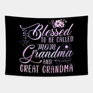 Blessed To Be Called Mom Grandma And Great Grandma Flower Tapestry