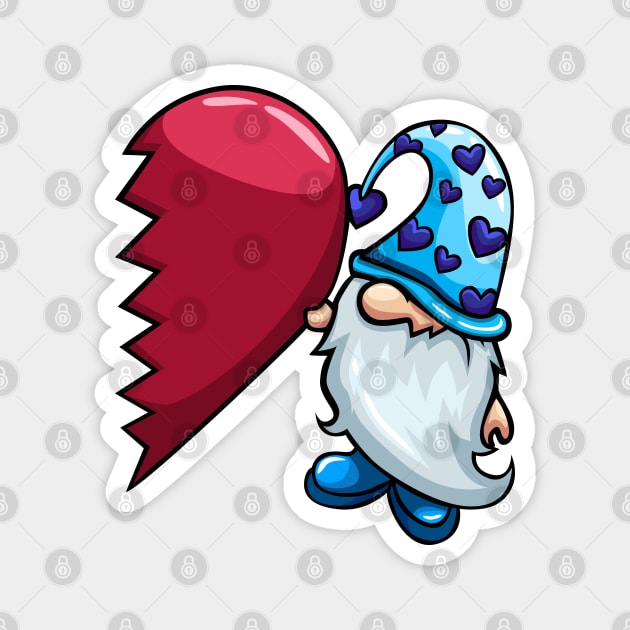 Gnome Valentines (blue) Magnet by RCM Graphix