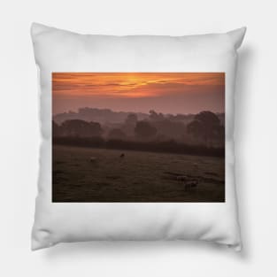 English Countryside Sunrise Pillow