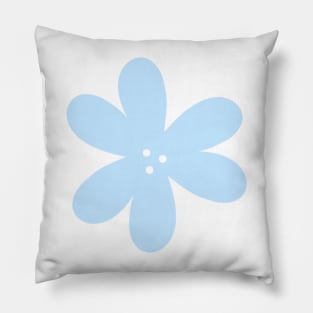 Cute Abstract Flower - Light Sky Blue Pillow