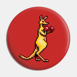 Kangaroo Boxer Pixel Art Pin