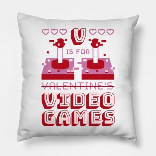 V is for Video games pixel art Pillow