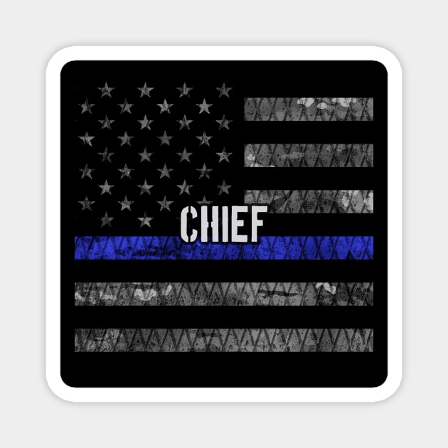 Distressed Chief Police Flag Magnet by Jared S Davies