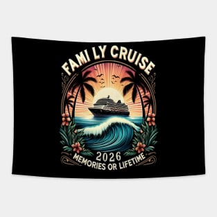 family cruise 2026 family matching cruise vacation party t-shirt Tapestry