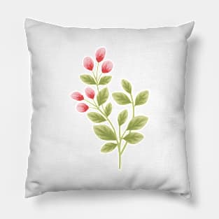 Flower bud and leaf Pillow