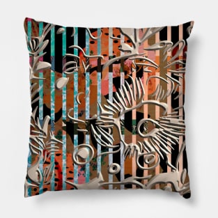 Geometric modern Boho abstract mid century stripes minimalist 175 Pattern Pillow