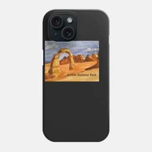 Delicate Arch Watercolor, Arches National Park Phone Case