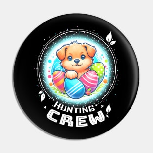 Kids Family Egg Hunter Crew Easter Boys Girl Dog Pin