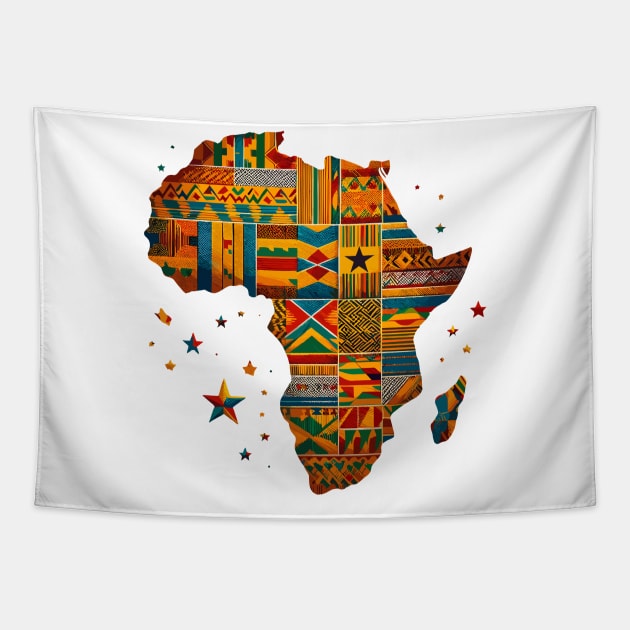 African Map Kente Pattern Tapestry by Graceful Designs