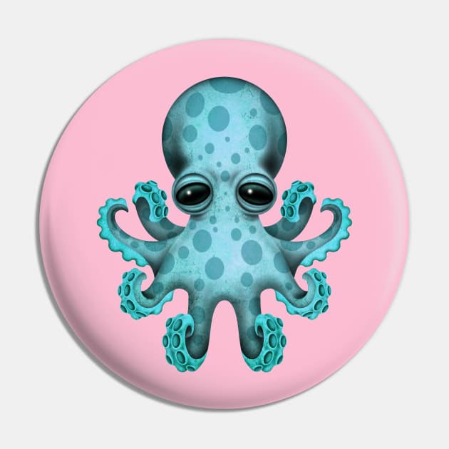 Cute Blue Baby Octopus Pin by jeffbartels