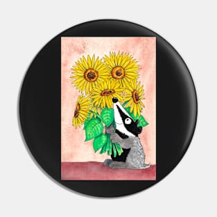 Sunflower Badger Pin