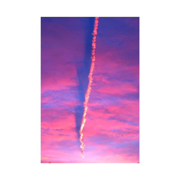 Fantastic Sky with Plane Trail Photo by OneLook