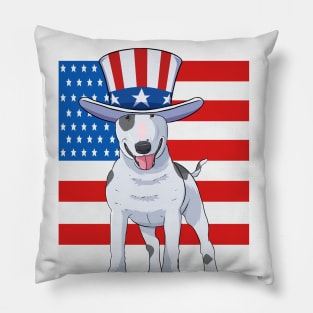 Bull Terrier 4th Of July Pillow