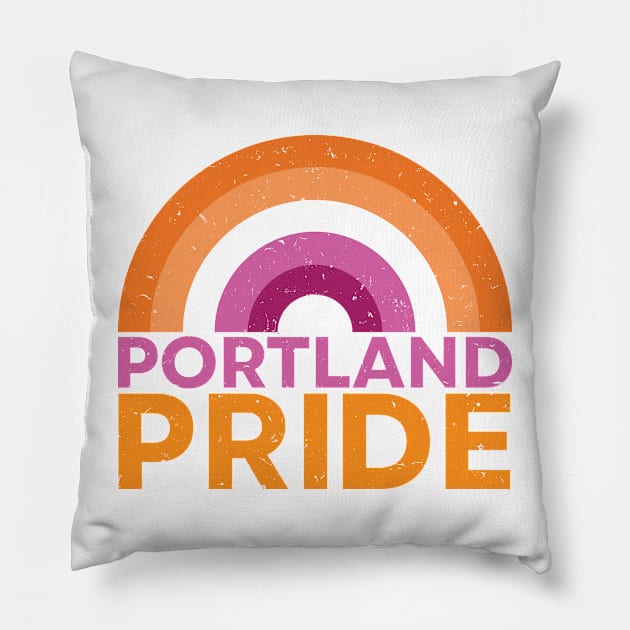 Portland Oregon Pride Festival - Lesbian Rainbow - Vintage Pillow by LaLunaWinters