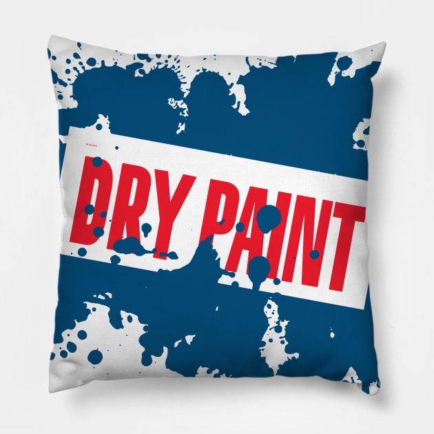 Dry Paint (BLUE) Pillow by Michael Tutko