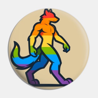 LGBTQ Furry Pride Anthropomorphic Logo Pin