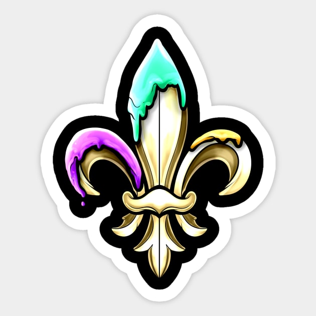 Mardi Gras Stickers, Set of 48 Purple Green and Gold French Fleur De Lis  Glitter Stickers, Louisiana Flower Symbol, Fat Tuesday Stickers. 