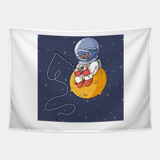 Fishing in space Tapestry