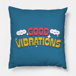 * Good Vibes * Retro Style Typography Design Pillow