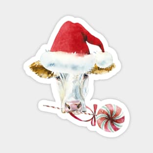 Christmas Cow Magnet