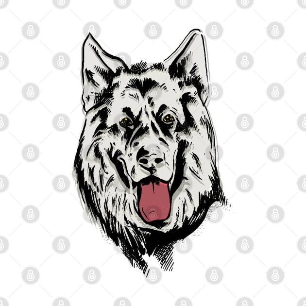 A German Shepherd head  Sketch by AJ techDesigns