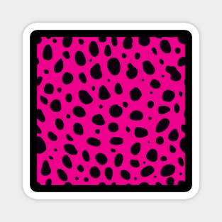 Hot Pink and Black Cheetah Print Animal Print Magnet