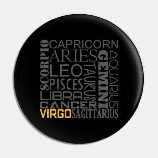 Virgo Zodiac Montage Pin