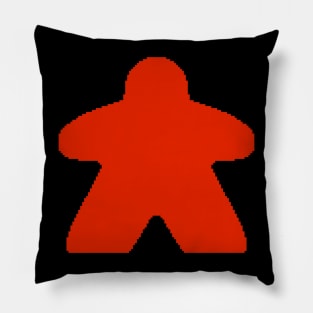 Red Pixelated Meeple Pillow