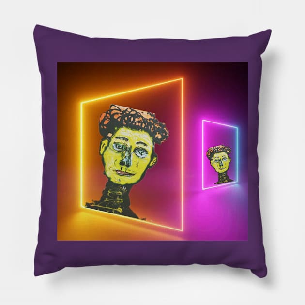 Neon Square Peg Pillow by filltherobot