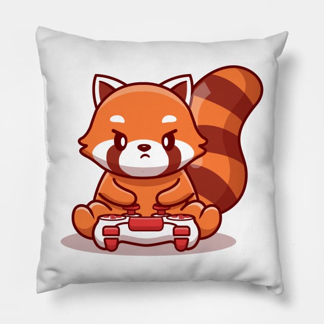 Cute Red Panda Gaming Pillow by Catalyst Labs