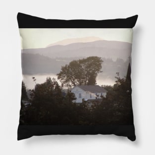 foggy sunrise over the Columbia River 4 Pillow