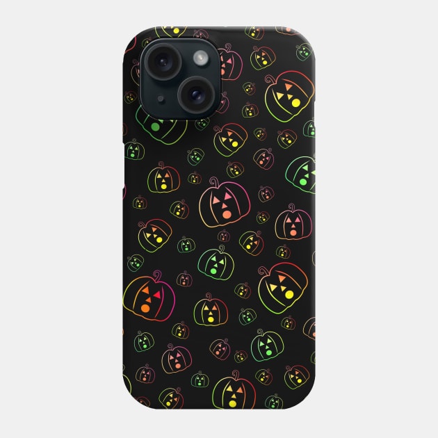 HAPPY Halloween Pumpkins Trippy Colors Phone Case by SartorisArt1