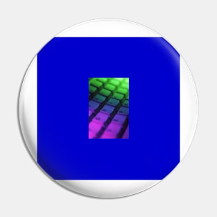 Colorful Computer Keys with a blue frame. Pin