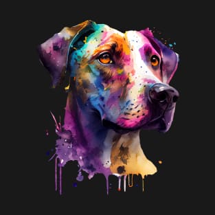 Great Dane Dog Colourful Art | Watercolor Painting of the Great Dane T-Shirt