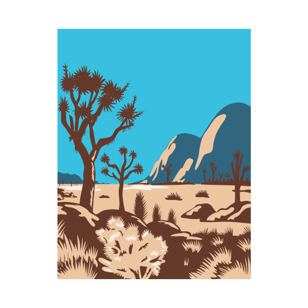 Joshua Tree National Park Riverside County California United States WPA Poster Art Color by retrovectors