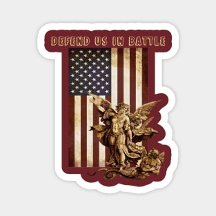 St Michael the Archangel Angel Catholic Saint United States Flag US Magnet