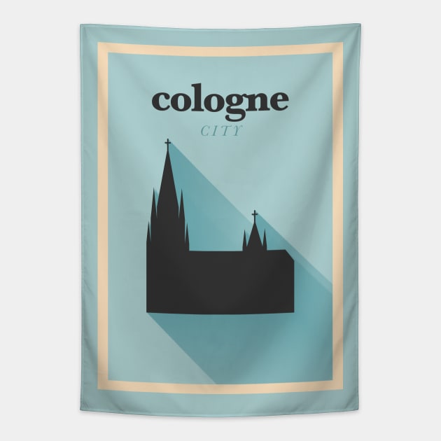 Cologne Poster Design Tapestry by kursatunsal