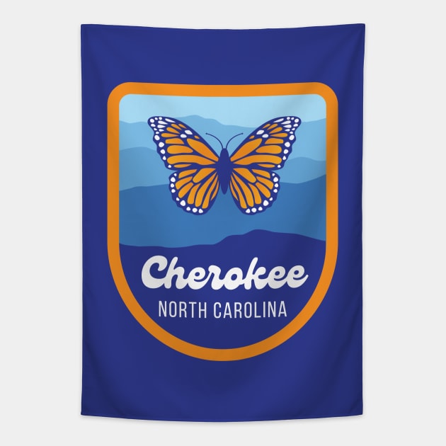 Cherokee North Carolina Tourist Souvenir Tapestry by carolinafound