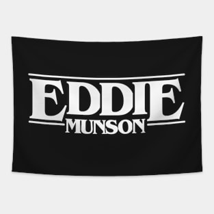 Some Stranger Eddie Shirt White Font Tapestry