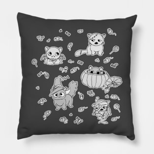 Spooky Grey Chonky Cats Pillow